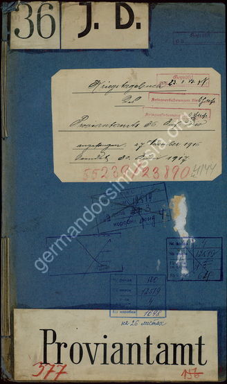 German Documents Akte 4 Ktb Des Proviantamts Der 36 Infanterie Division