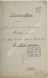 Akte 429. Personalakte des Zahlmeisteranwärters Unteroffizier Hermann Krank (10.4.1887 in Metz)