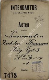 Akte 375. Personalakte des Zahlmeisters Heinrich Flamand (4.10.1887 in Strasburg/Elsass-Lothringen)