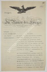 Akte 400. Akte der Intendantur des Militärverkehrswesens zu einem Verkehrsunfall, der sich im Dezember 1915 in Berlin ereignet hat